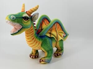 Tiger Tale Toys Dragon Plush Large Green Rainbow Fantasy Stuffy Creature Wings
